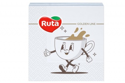 Szalvéta, 1/4 hajtogatott, 2 rétegű, 24x24 cm, 40 db, RUTA "Coffee"