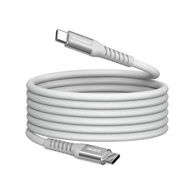 USB kábel, USB-C - USB-C, 1,2 m, 100W, mágneses, VERBATIM, szürke