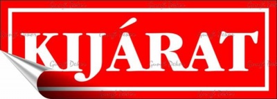 Információs matrica, 14x5 cm, "Kijárat", piros