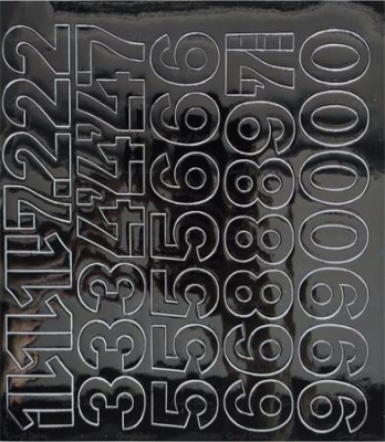 Öntapadós matrica, 3 cm-es, számlap, fekete