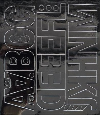 Öntapadós matrica, 5 cm-es, betűlap, ABC első fele, fekete