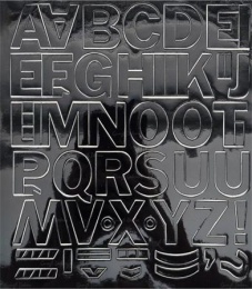 Öntapadós matrica, 3 cm-es, betűlap, fekete